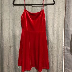 Urban Outfitters- Red velvet mini dress